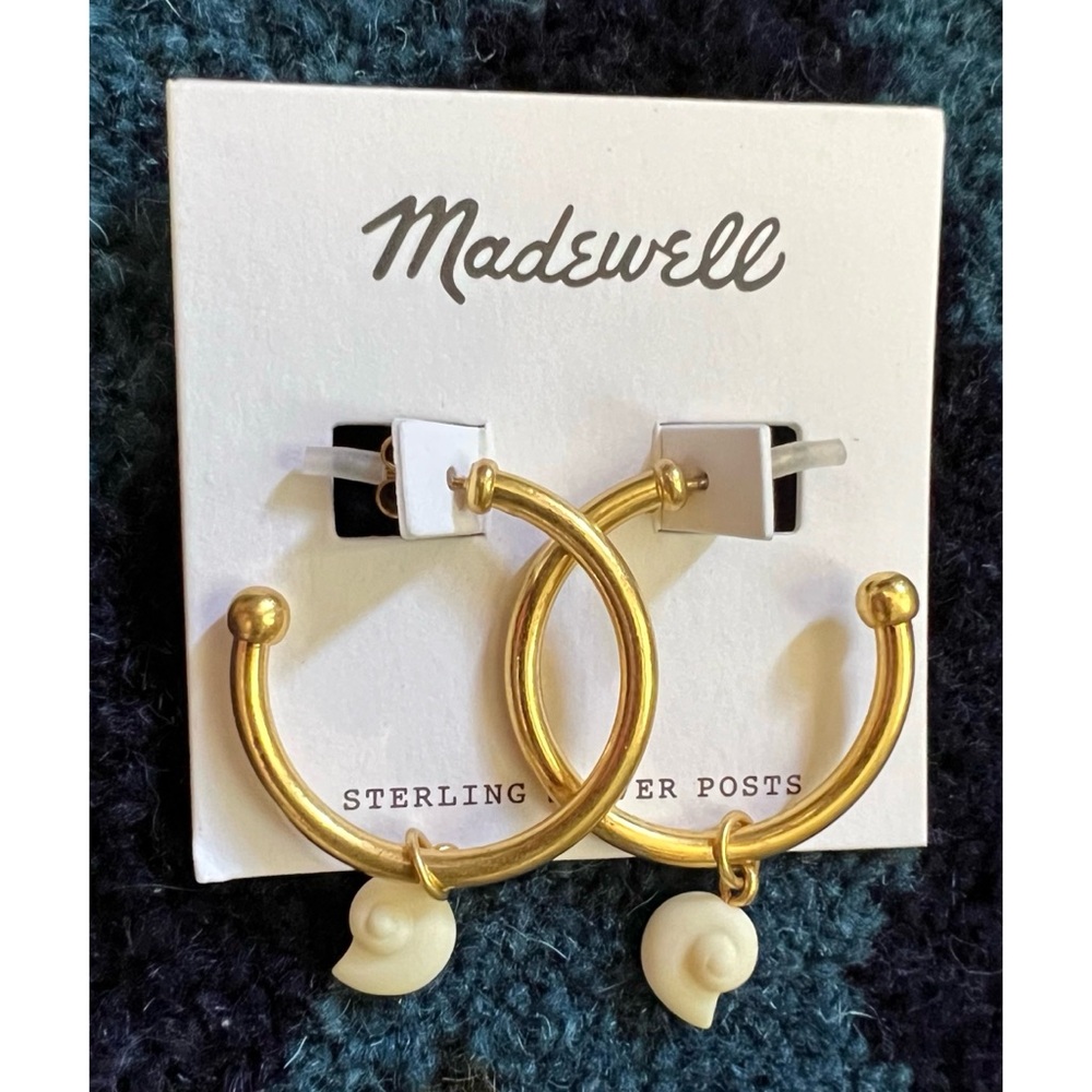 Madewell Gold Hoop Shell Earrings